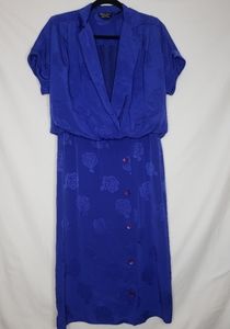 Vintage blue floral print dress